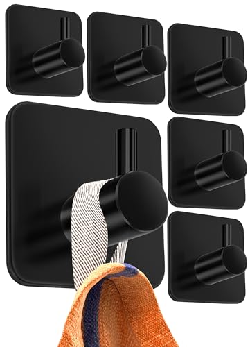 4smile Handtuchhalter ohne Bohren, 6er SET - Schwa... 4smile Handtuchhalter ohne Bohren, 6er SET - Schwa...